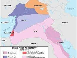 Sykes Picot(A secret agreement that divided the Middle East between the French and the British)