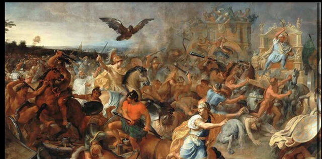 Alejandro Magno vence al rey Darío en Gaugamela y luego llega con sus ejércitos hasta la India