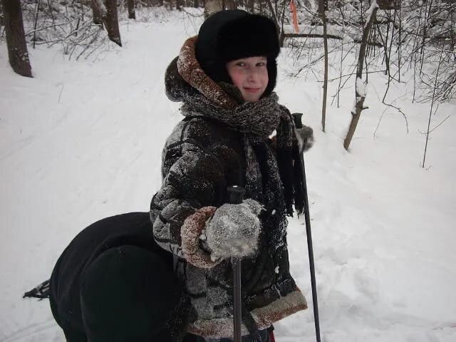 Первые раз на лыжах