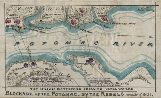 Union forces cross the Potomac River