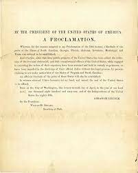 President Lincoln issues a public declaration