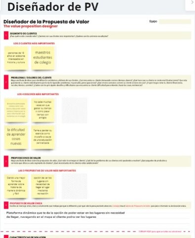 diseñador de la propuesta de valor