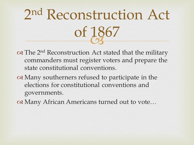 The Second Reconstruction Act
