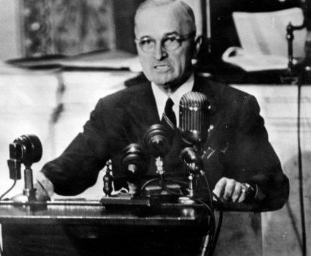 The United Sates adopts the Truman doctorine