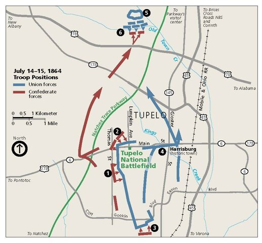 Battles near Tupelo, Mississippi. The