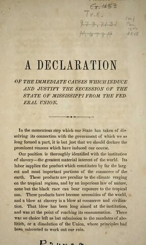Mississipi Secedes
