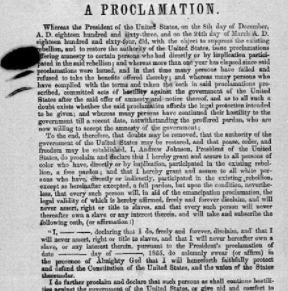 Proclamation of Amnesty and Reconstruction