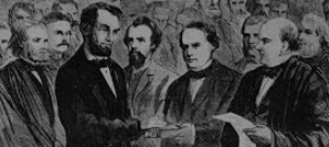 President Abraham Lincoln is inaugurated for his second term as president