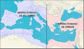 División del Imperio en Oriente y Occidente