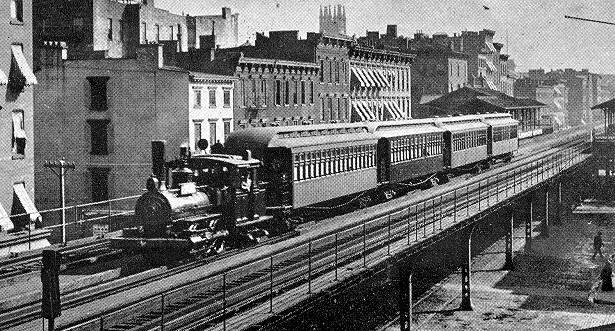 The First Elevated Railroad in USA