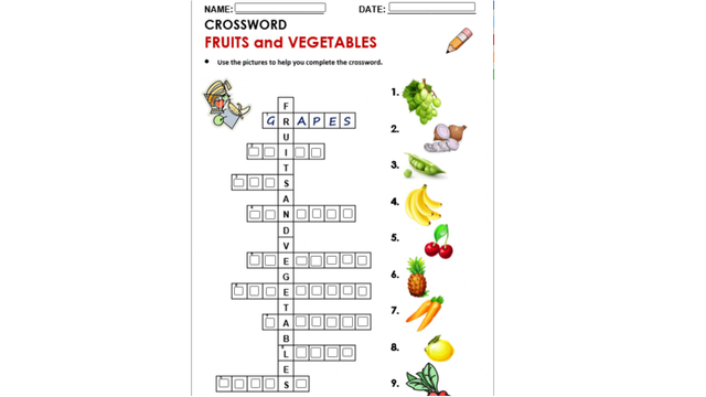 fruits and vegetables vocabulary