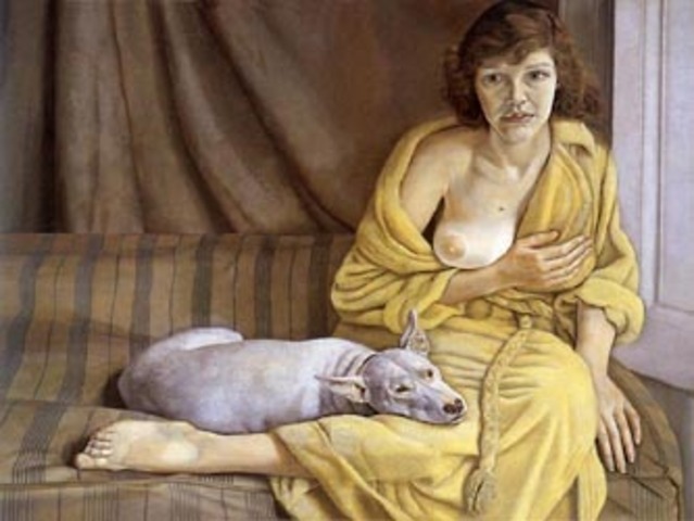 "Girl with White Dog"