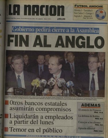 Cierre Banco Anglo Costarricense