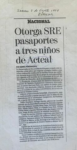 OTORGO PASAPORTES A 3 NIÑOS