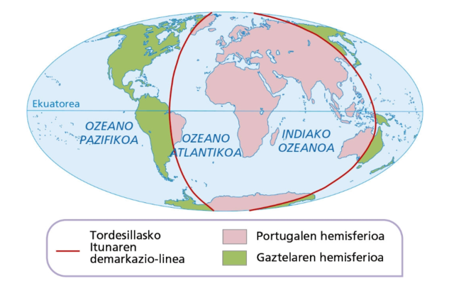 Tordesillako ituna: Portugalen eta Espainiaren arteko lehia lasaitzeko.