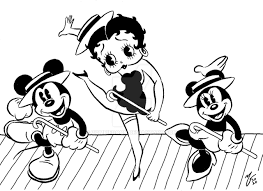 Primeros dibujos animados de Mickey Mouse (el Ratón Miguelito de Walt Disney) y de Betty Boop (creación de Max Fleischer).