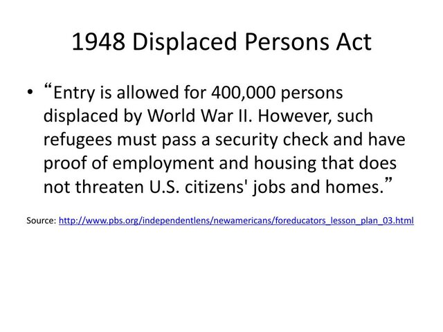 Displaced Person Act