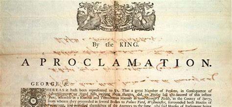 King George II issues the Royal Proclamation of 1763