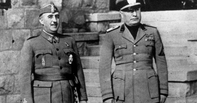 Mussolini sent military aid to Spanish dictator Francisco Franco