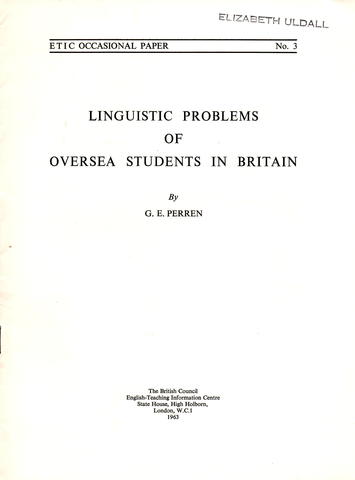 ETIC Occasional Papers