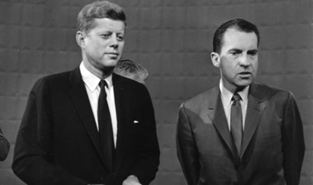 The first debate for a presidential election was televised