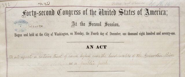 Yellowstone National Park Establishment