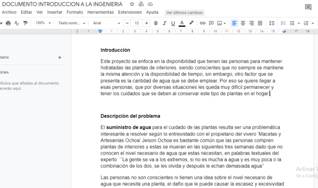 Elaboracion de borrador del documento