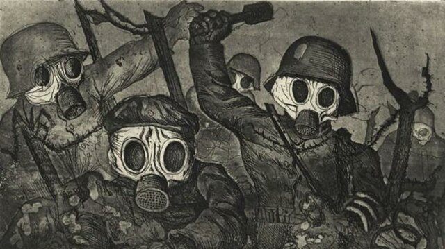Stormtroopers avanzan bajo un ataque de gas (Otto Dix)