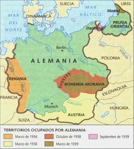 Alemania invade Austria y los Sudetes