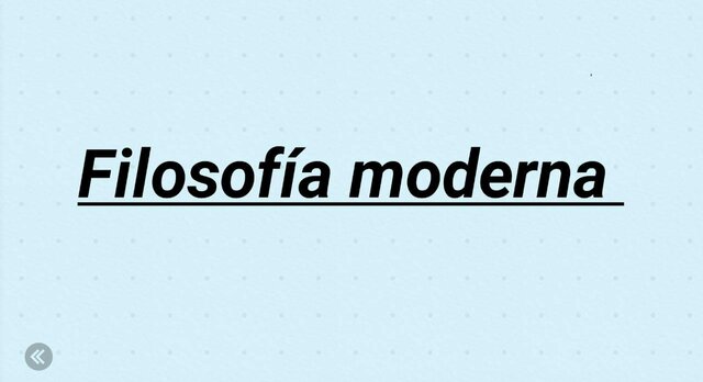 Filosofía moderna