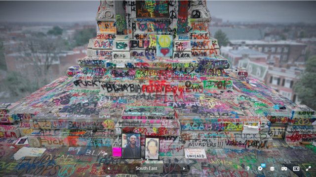 Black Lives Matter Protests, Graffiti emerges on Monument