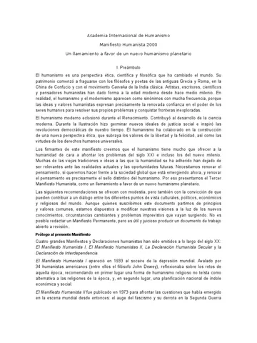 Manifiesto Humanista II