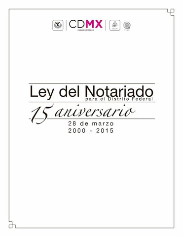 Ley del Notariado para el  Distrito Federal de 30 de diciembre de 1999