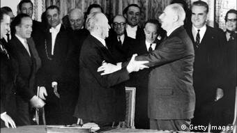 France and West Germany sign treaty of cooperation ending four centuries of conflict