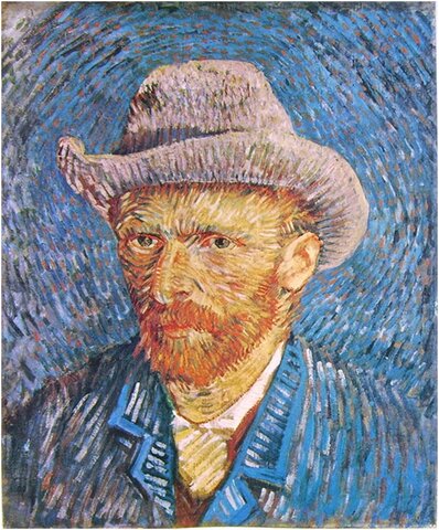 autoritratto con cappello di feltro grigio, Vincent van Gogh
