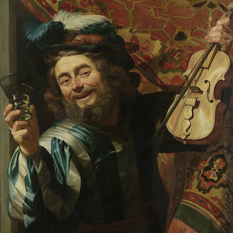 Een vrolijke vioolspeler