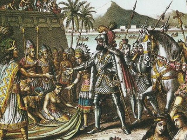 The Spaniards arrive in Tenochtitlan
