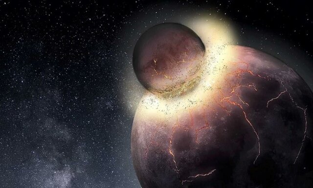 COLISIÓN PLANETARIA CREA LA LUNA Hace 4500 Millones de Años