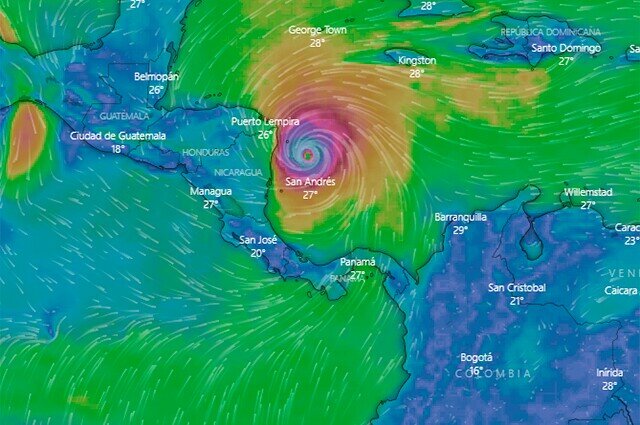 Llegada del huracán Iota