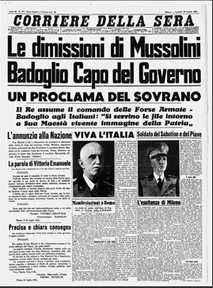 Sfiducia di Mussolini, caduta del fascismo ed esilio