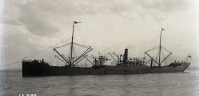 The first ship passes through the Suez Canal.