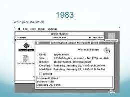 VERSION 1.0 DEL PROCEADOR DE TEXTOS WORD