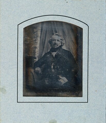 Louis Daguerre's photographic process is presented in France