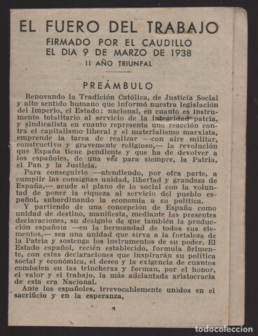 El Fuero del trabajo (marzo)