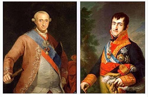 Carlos IV de España y su hijo abdican a favor de Napoleón.
