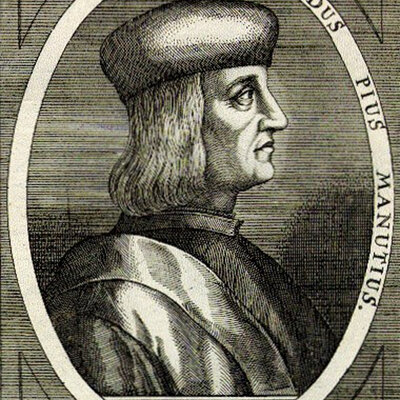 Timeline: Principales impresos de Aldo Manuzio y la fuente Romana Antigua.