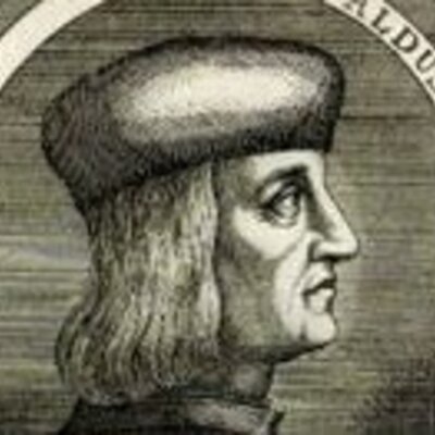 Timeline: Principales impresos de Aldo Manuzio. Aldo Manuzio y la fuente Romana Antigua.