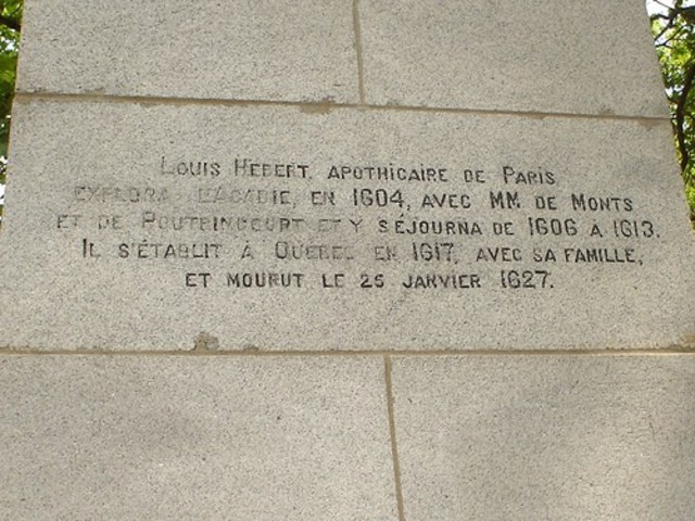 Louis Herbert becomes first "habitant" farmer of New France