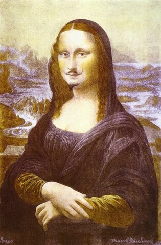 La gioconda con bigote y barba
