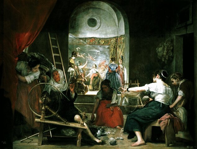 Velázquez pinta "Las Hilanderas"